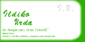 ildiko urda business card